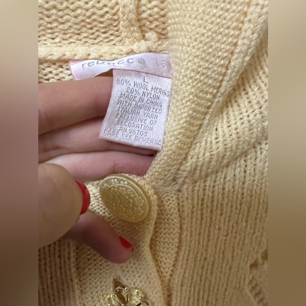 Rebecca Taylor Yellow Lemon Hood Sweater ASO Jessica Simpson - Picture 7 of 8